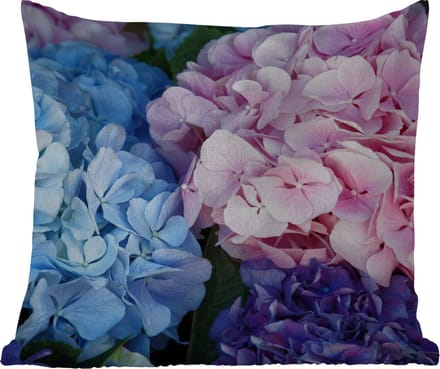 Tuinkussen - Bloemen - Struik - Hortensia - Botanisch - 40x40 cm - Weerbestendig