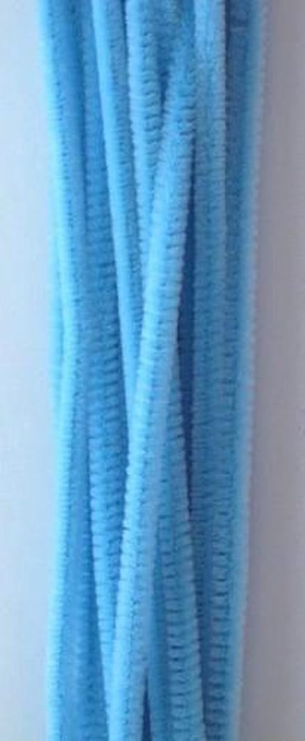 Chenilledraad - 30cm - 6mm - 20 stuks aqua