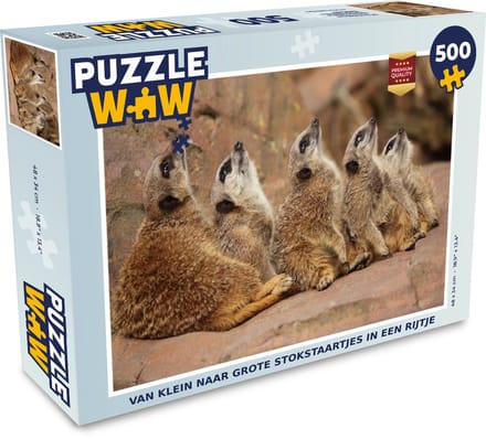 Puzzel Stokstaartjes - Rots - Natuur - Legpuzzel - Puzzel 500 stukjes