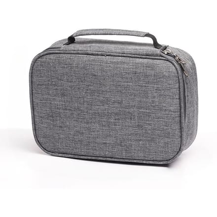 Trousse à crayons multifonctionnelle à 72 compartiments, grande capacité, avec poche intérieure zippée pour petits accessoires gris