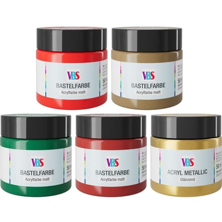 VBS Knutselverf set "X-mas", 5 x 50 ml