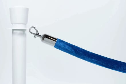 Afzetkoord Velours | Blauw - Chroom