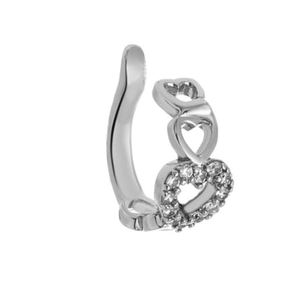 Hartjes ear cuff | zilver gekleurd