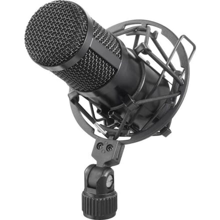 Statief USB-microfoon Renkforce RF-MIC-510 Zendmethode:USB Incl. koffer, Incl. shockmount, Incl. windkap, Incl. kabel, Incl. microfoonstatief