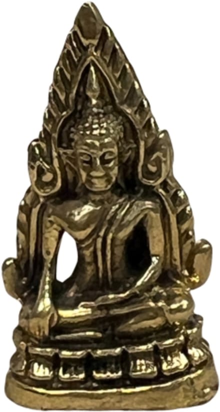 Thaise boeddha op lotus - Bronzen beeldje klein