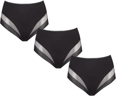 3-pack Dames tailleslip invisible 740 van J&C Zwart - maat S