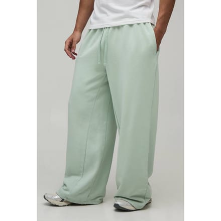 Balloon Fit Gewassen Loopback Joggingbroek | Sage | Size Small