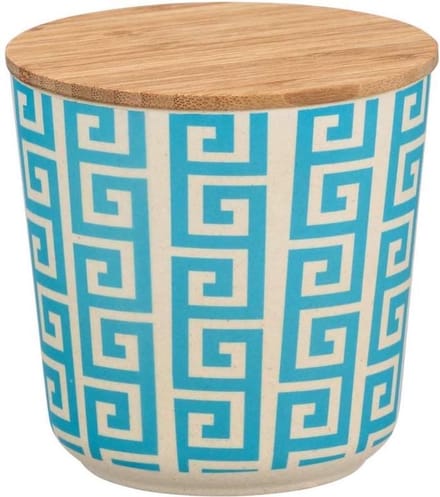 Wenko Opbergpot 500 Ml Keramiek/bamboe Wit/blauw/naturel