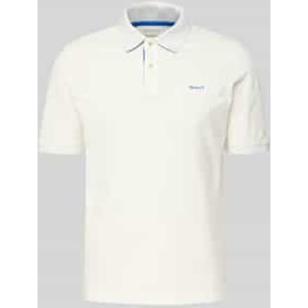 Gant Polo Contrast Piqué Short Sleeve Subtle Stretch Eggshell / male