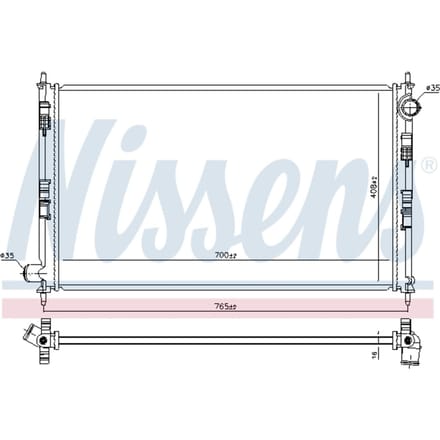 Radiator, motorkoeling NISSENS 606855