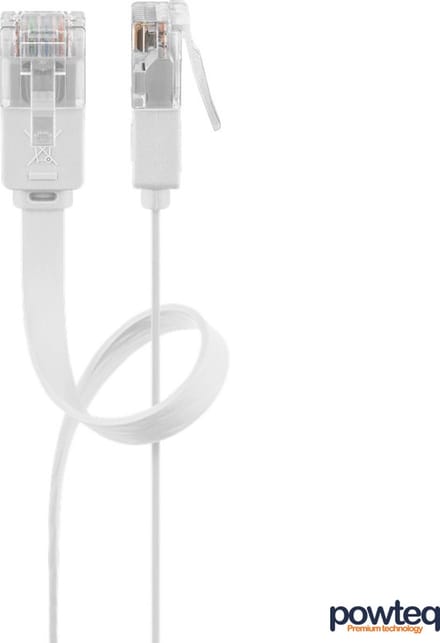 5 meter - Platte internet kabel - 1000 Mbps - Wit- Netwerkkabel onder laminaat - Kabel achter de plint
