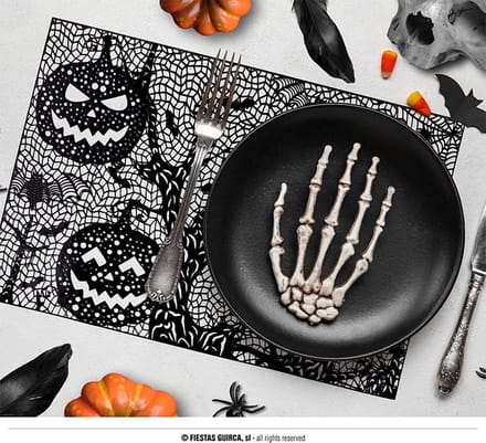 Fiestas Guirca - Placemat Halloween pompoen of spinnenweb - 38 cm