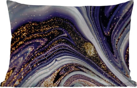 Buitenkussens - Marmer - Paars - Luxe - Marmerlook - Glitter - 60x40 cm - Weerbestendig
