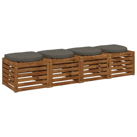 vidaXL - 4-Piece - Zitkussens - 4 - st - 100% - Polyester - Grijs - 40 - x - 40 - x - 5 - cm