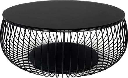 Salontafel Gitta Zwart - Metaal - Rond - 86x86cm - Hoogte 35 cm