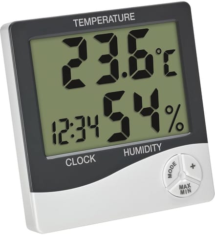Digitale Thermo-Hygrometer Binnen met Max/Min, Klok en Datum