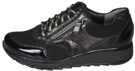 Durea Sneaker Zwart nubuck lak K (Maat - 7, Kleur - Zwart)