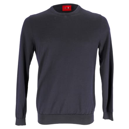 Hugo Boss trui in marineblauwe, zuivere scheerwol