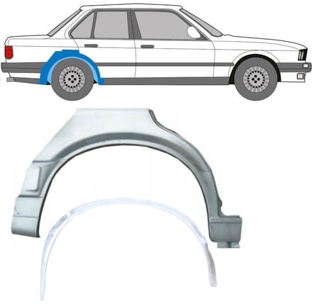 Reparatiepaneel achterspatbord voor BMW 3 E30 1987-1994 / Rechts / Set
