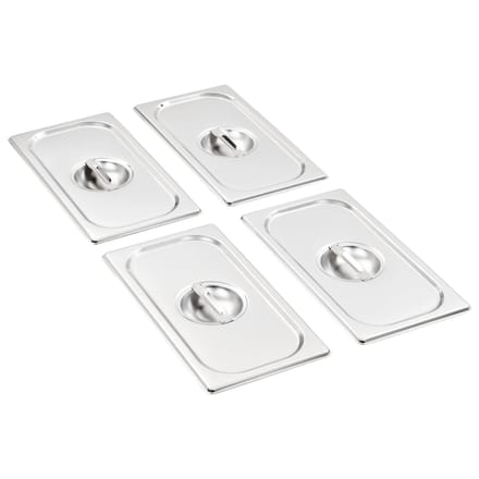 vidaXL - Deksels - 4 - st - voor - GN - 1/3 - schalen - roestvrij - staal