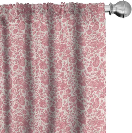 ABAKUHAUS koraalgordijnen – 2x75x225 cm – microvezelmateriaal – halfdonker