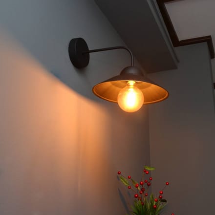 HELAM Sorapis wandlamp, zwart, metaal, projectie 34 cm