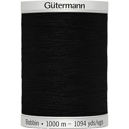 Gütermann Bobbin ondergaren, 1000 m - 1005 Zwart
