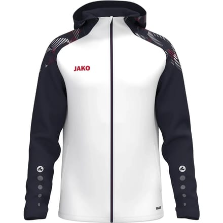 Jako Sonic Jas Met Kap Heren - Wit / Marine / Rood | Maat: S