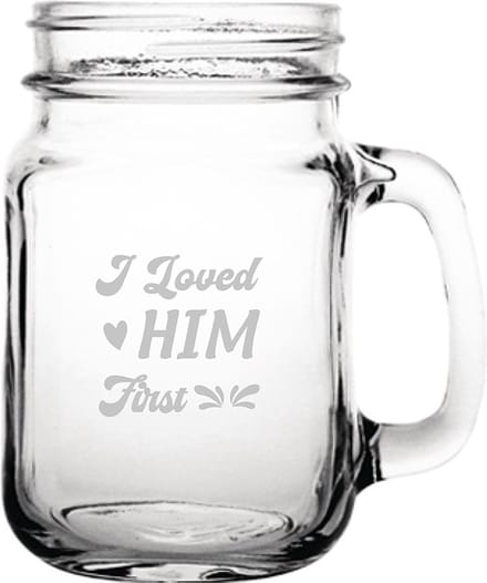 Gegraveerde drinkglas 45cl I loved him first