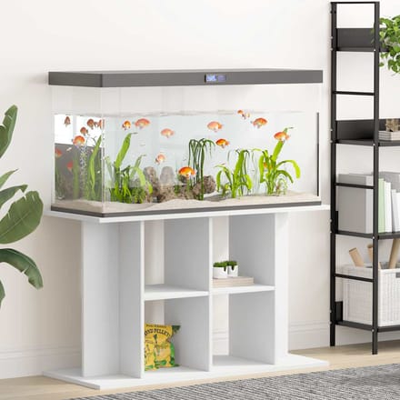vidaXL - Aquariumstandaard - 100x40x60 - cm - bewerkt - hout - wit