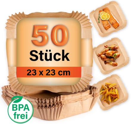 GOURMETmaxx bakpapier voor heteluchtfriteuses (5-8 liter) - 50 stuks