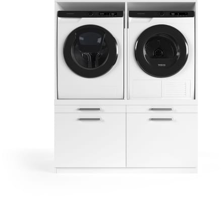 Wasophoogte® Wasmachine Kast Oslo - Wasmachine verhoger - Wasmachine ombouw - 700(D)*1330(B)*1580(H) mm - Wit