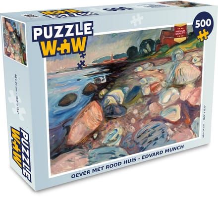 Puzzel Oever met rood huis - Edvard Munch - Legpuzzel - Puzzel 500 stukjes