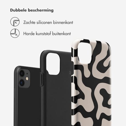 Selencia Hoesje - Geschikt voor Apple iPhone 11 - Backcover - Art Wave Black