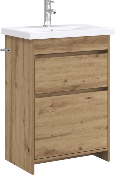 vidaXL - Badkamermeubel - Set - Artisanaal - eiken - 61 - x - 40 - x - 84,5 - cm