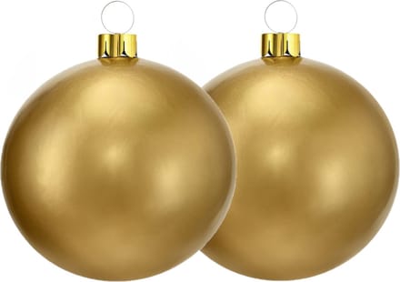 Christmas Decoration mega grote kerstbal - 2x - 45 cm - goud - opblaasbaar