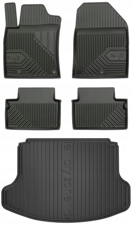 FROGUM 77 Set Automatten en Kofferbakmat - Geschikt voor HYUNDAI i30 III N Performance Liftback (vanaf 2017) - TPE Rubber - Zwart