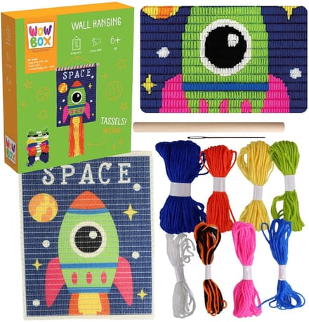 Wow Box - Macramé Ruimteraket Borduurwerk, borduurset creatief plezier DIY 6+