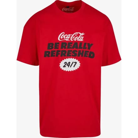 Merchcode Coca Cola - Coca Cola Refreshed Oversize Heren T-shirt - M - Rood