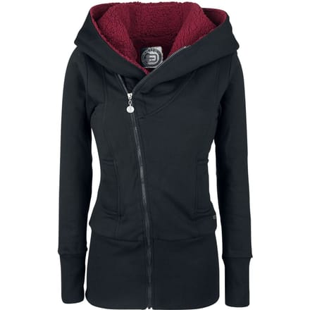 R.E.D. Rock-Engineered Design Zwart jack met capuchon van teddybont - Dames - S