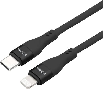Sounix USB C naar Lightning Oplaadkabel - 27W Output - 3A - 2 Meter - MFi Certified Cable - Snellader Geschikt voor smartphone - Zwart