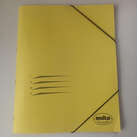 Multo Relatiedossier Sorteermap Geel Karton FSC 5730043 Elastiek 4 tabs Opbergmap 10 stuks