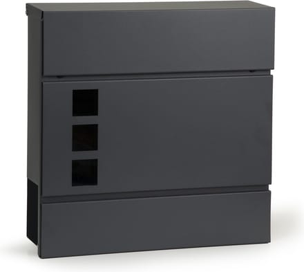 Brievenbus - met krantenvak - 37x37x10cm – antraciet