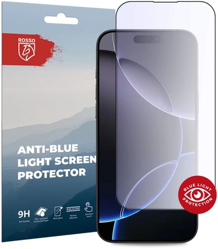Rosso Anti-Blue Light Tempered Glass Geschikt voor Apple iPhone 16 Pro Max - Case Friendly Screen Protector - Blauw Licht Filter
