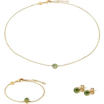Set van collier, armband en oorbellen van peridoot voor dames Sloya Aurora