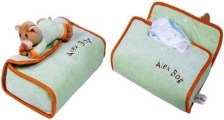 Baby Pluche Luiertas gekleurd 16x30x11cm