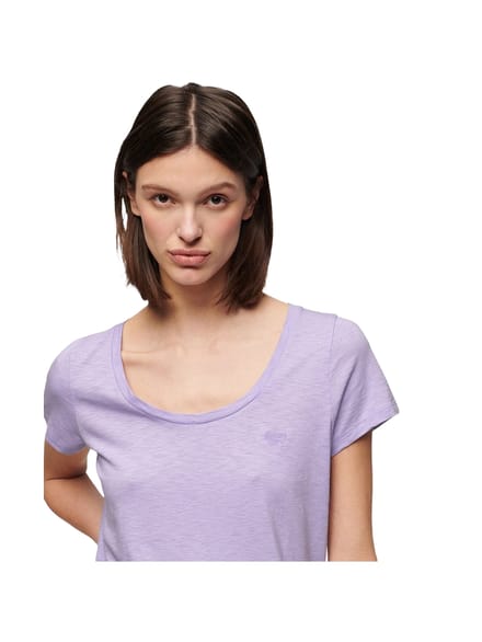 Superdry SCOOP NECK TEE Dames - Paars - Maat S