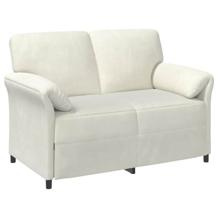 vidaXL - 2-Zits - Sofa - Crèmekleurig - 138 - x - 83 - x - 95 - cm - Fluweel