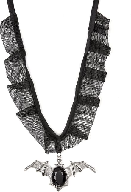 Choker vleermuis met zwarte gemsteen