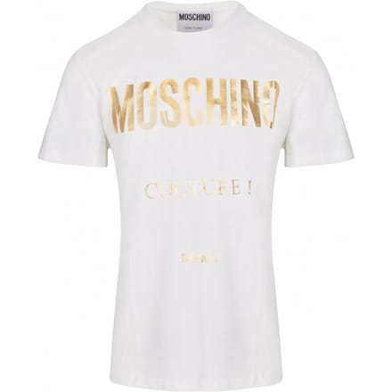 Moschino couture luxe heren t-shirt wit -50% - Maat: XL beige